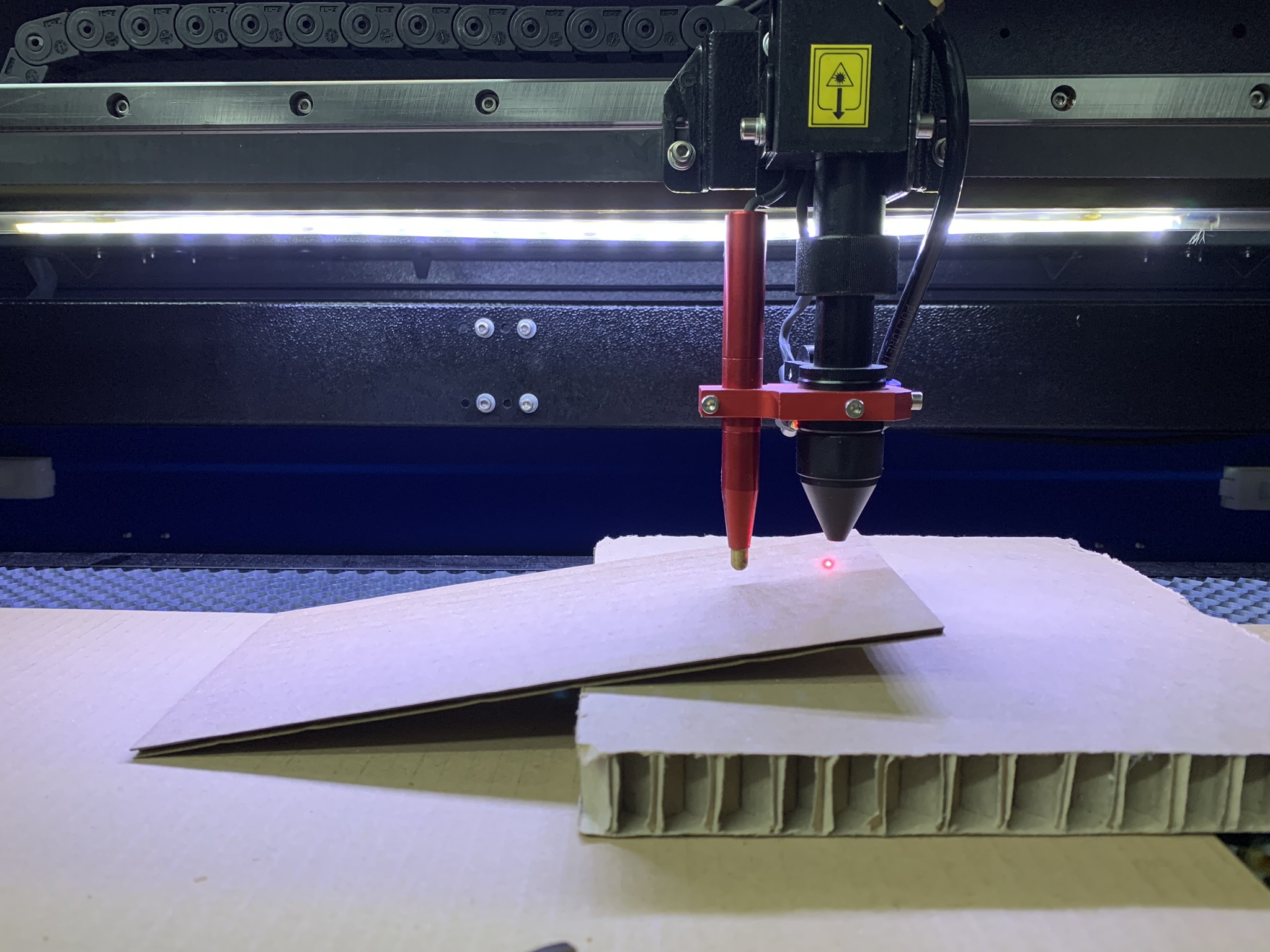 Ramp test material propped at an angle