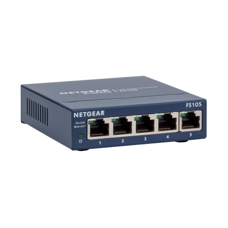 NETGEAR 5-Port Fast Ethernet 10/100 Unmanaged Switch (FS105) - Blue