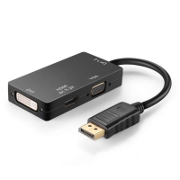 DisplayPort (DP) to VGA,DVI, HDMI (4K) Active Adapter